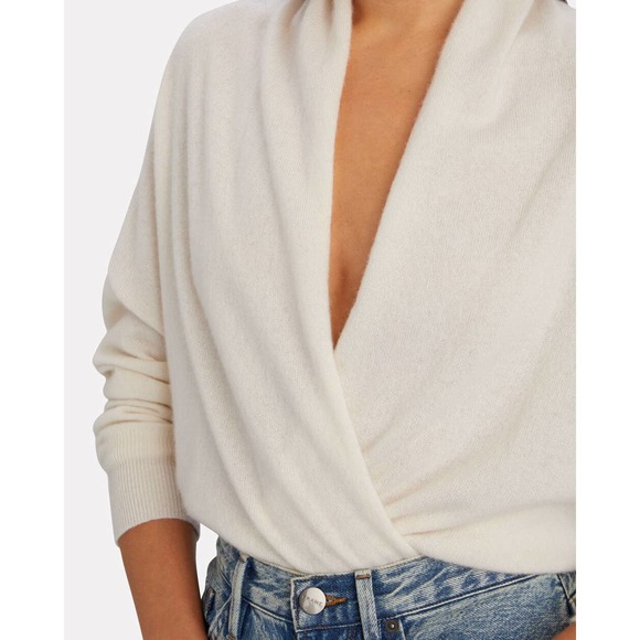 Nili Lotan Lakota Cashmere Sweater in Ivory Size Large - Picture 2 of 11